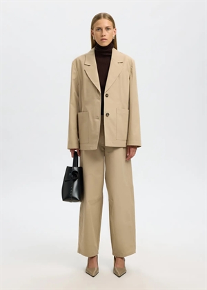 Thea ls merino wool knit roll neck Chocolate Torte Selected Femme